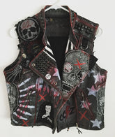 Men's Gothic Studded Vest Jacket, Made To Order Black Genuine Leather Vest Jacket, Personalized Punk Vest Jacket, Bikers Vest Jacket,
